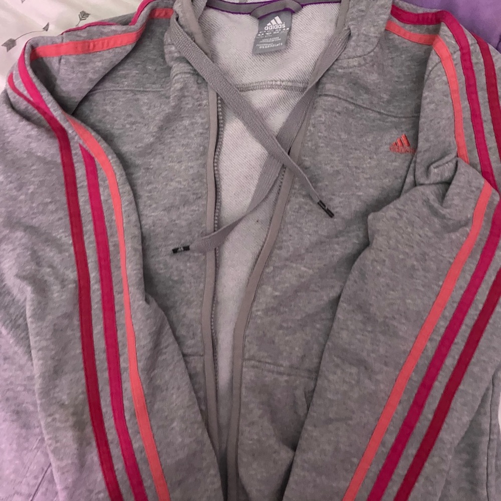 Adidas 3 Stripe Zip Up Jacket